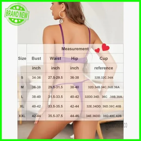 Lace Floral Underwire Bra Panty Set Push Up 2 Piece Lingerie Small - Picture 7 of 7